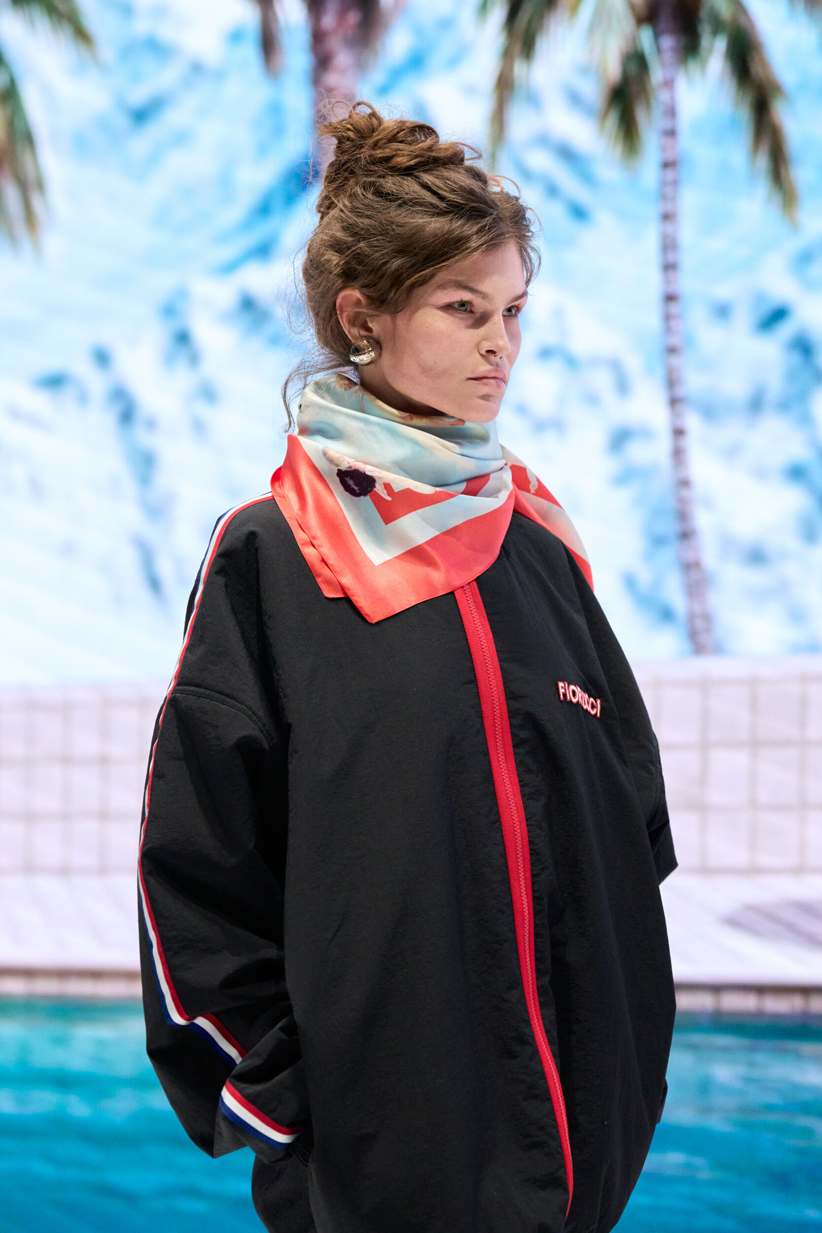 Beatitudo Print Scarf Blue